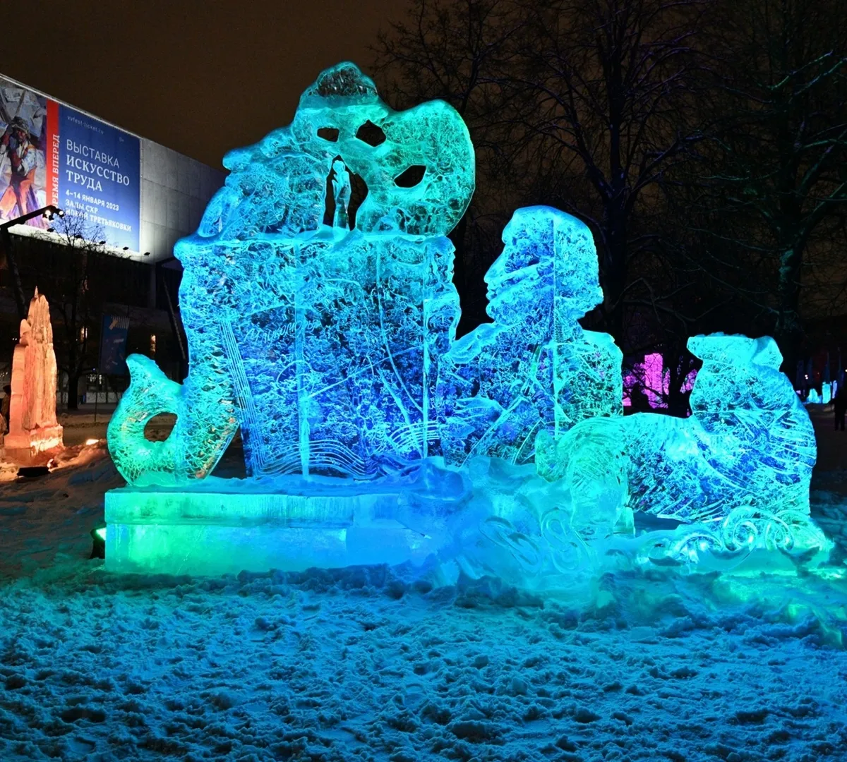 Афиша трансляции Работа скульптора на фестивале "Снег и лед в Москве"