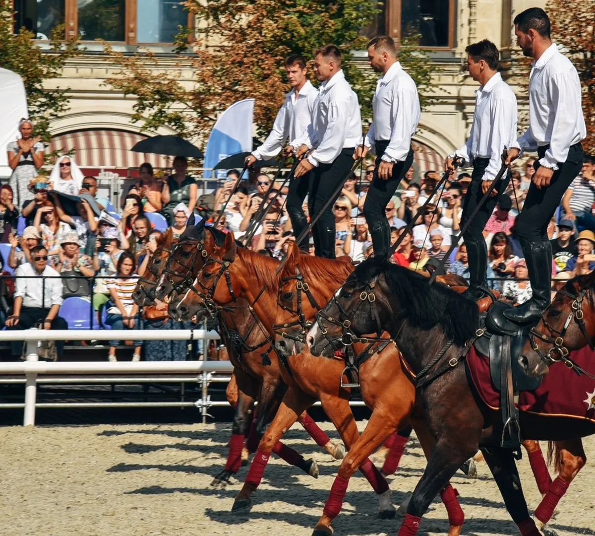 Афиша трансляции Шоу Кремлевской школы верховой езды на Красной площади